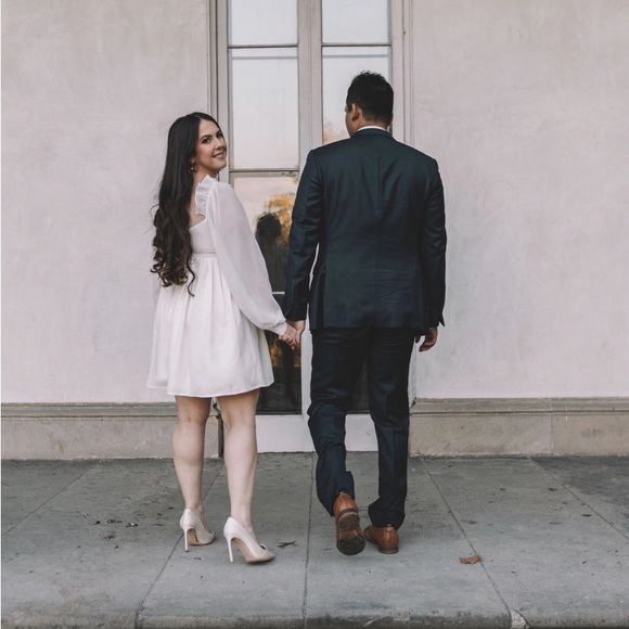 Elegant White Ruffle Dress - Picture 7 of 7